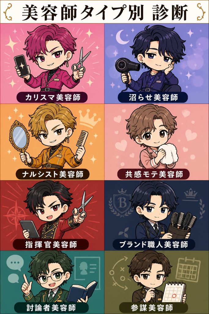 美容師タイプ別診断 8タイプ一覧